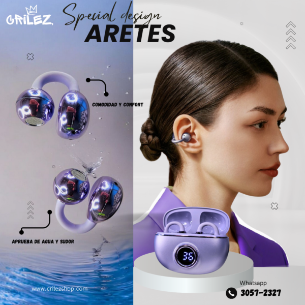 Audífono de arete Color Morado